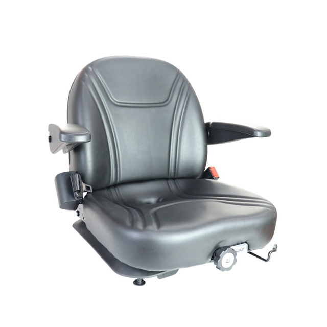 Black Vinyl and Mechanical Suspension seat with Armrests