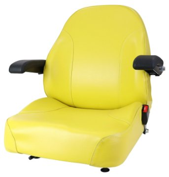 Yellow PVC High Back Seat with Armrest