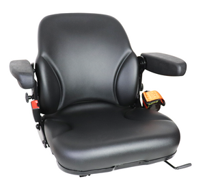 Forklift Replacement Seat w/Armrests & mechanical Suspension - Fits Various Models -Black Vinyl