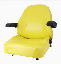 Yellow PVC ZTR Mower Tractor Seat with High Back