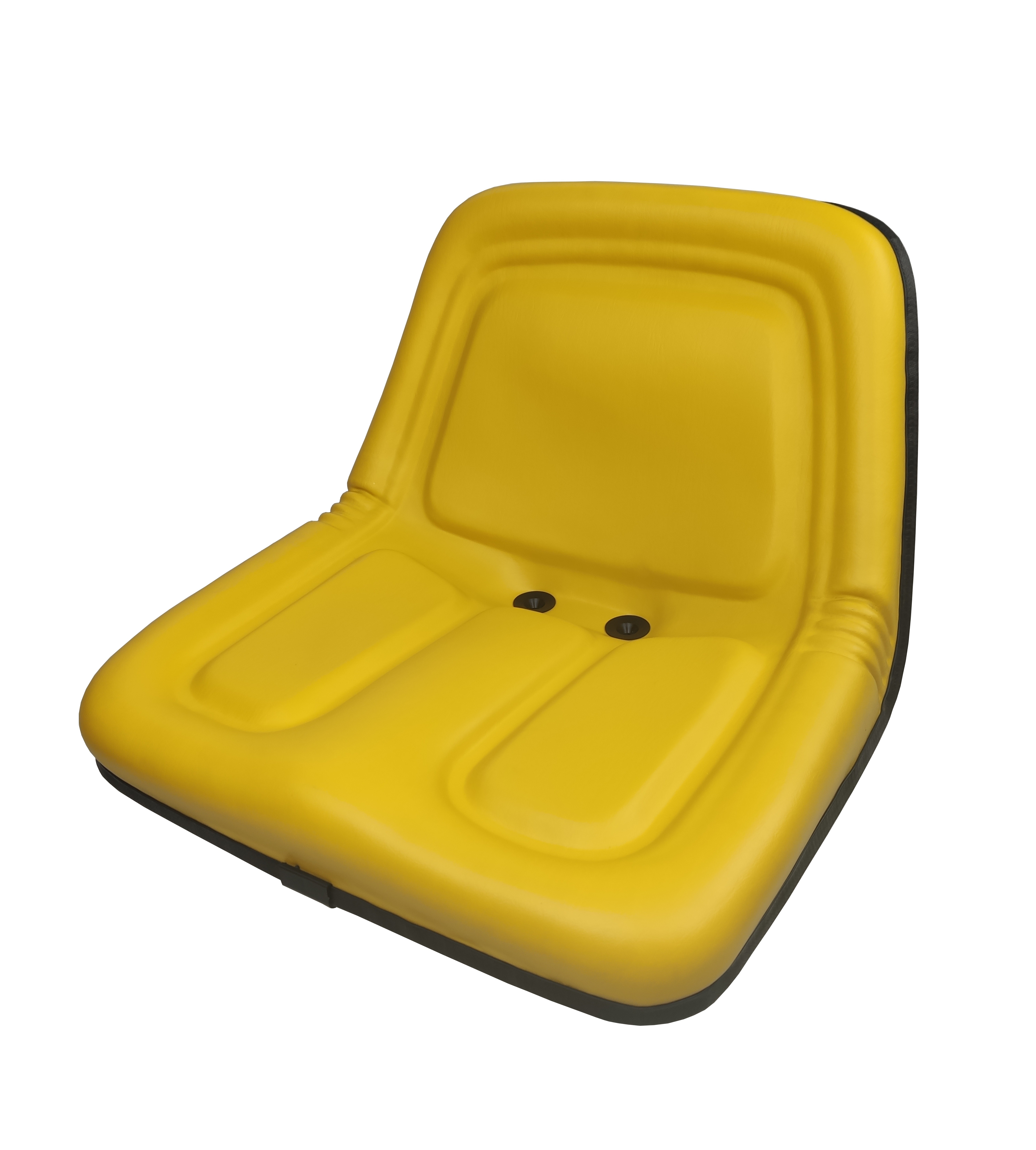 Waterproof mower seat with proper drainage channels